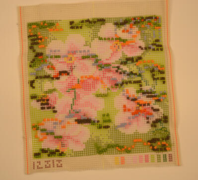 We Don&#39;t Want to Digitize, yarn on flower design needlepoint kit, 2025